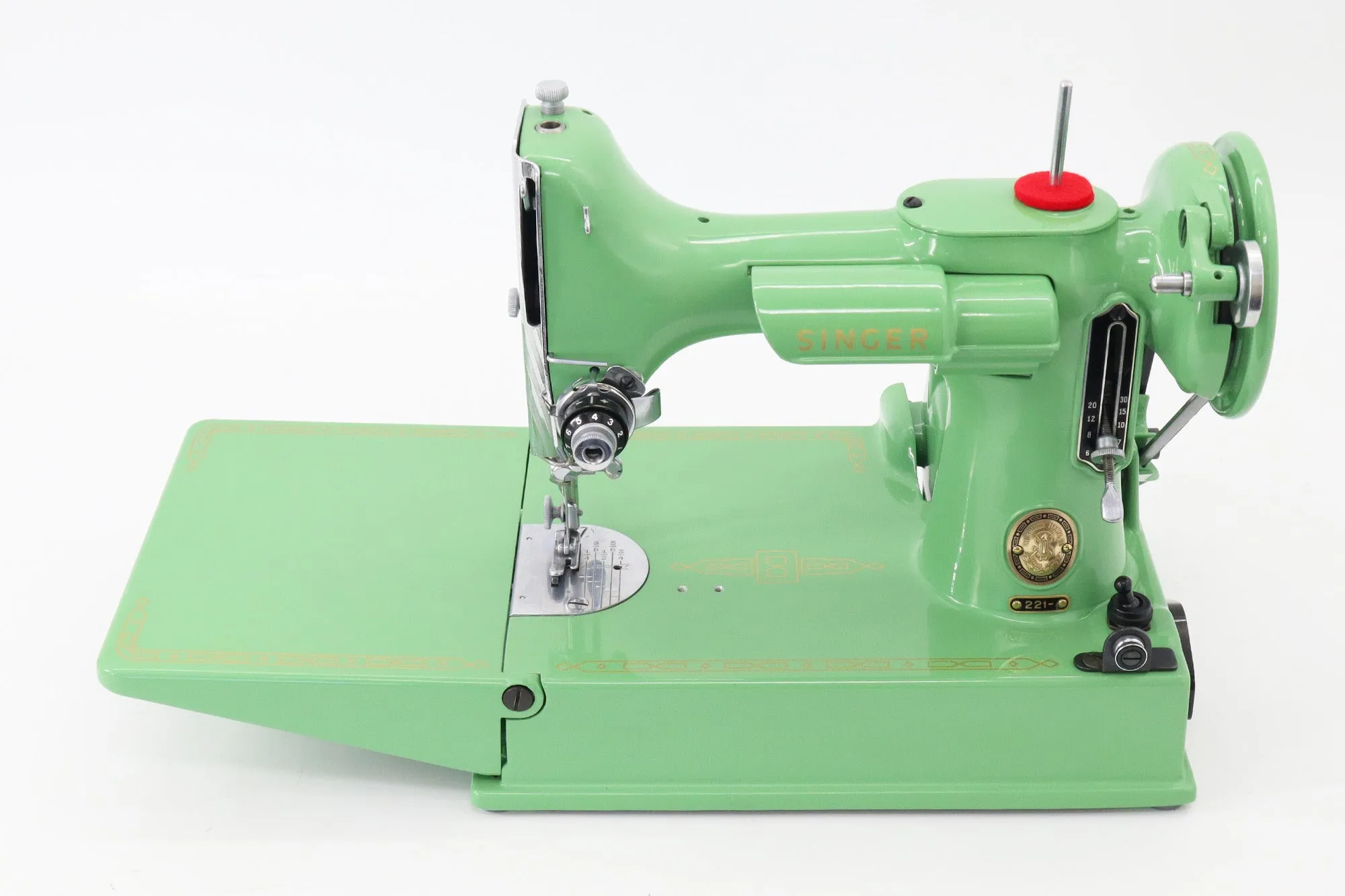 Singer Featherweight 221, AL934*** - Fully Restored in Jadeite Milky Green