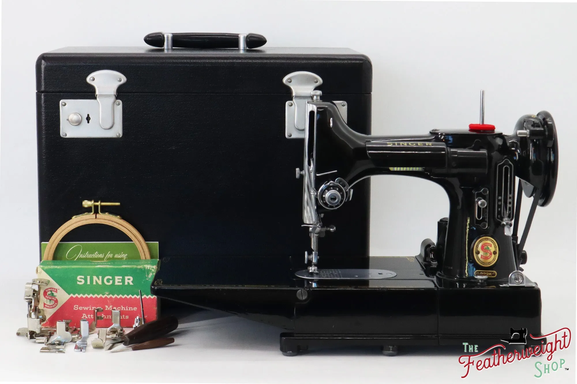 Singer Featherweight 222K Sewing Machine, Red 'S' - ES353*** - 1961