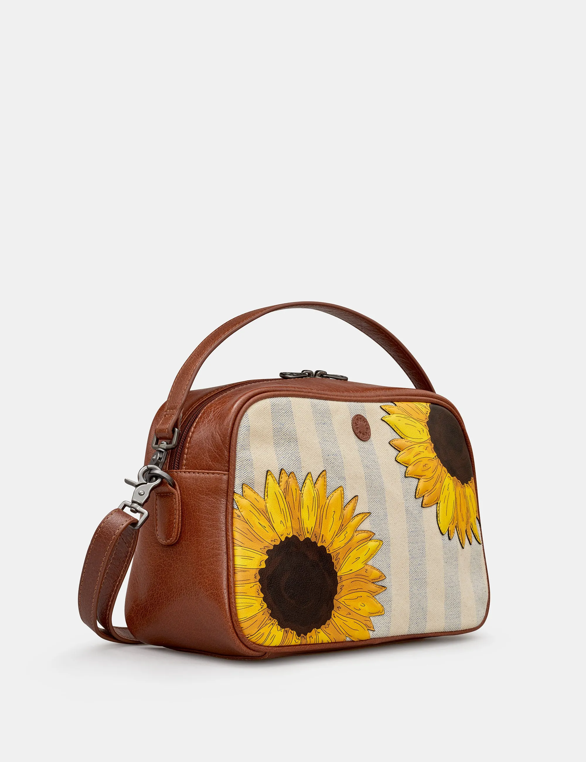 Sunflower Bloom Leather And Canvas Multiway Cross Body Bag