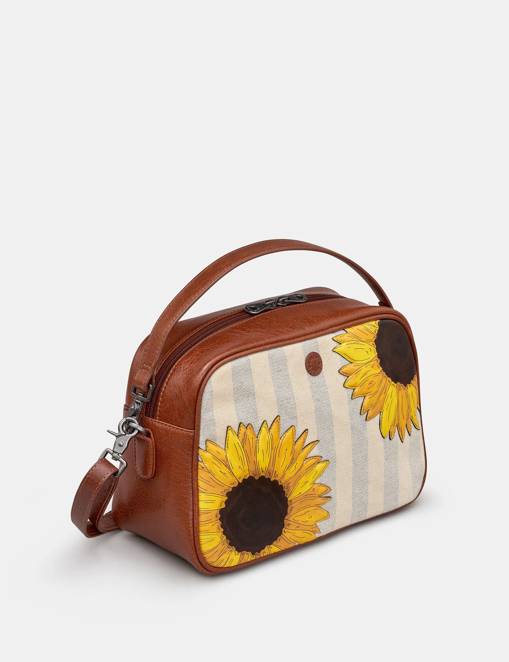 Sunflower Bloom Leather And Canvas Multiway Cross Body Bag
