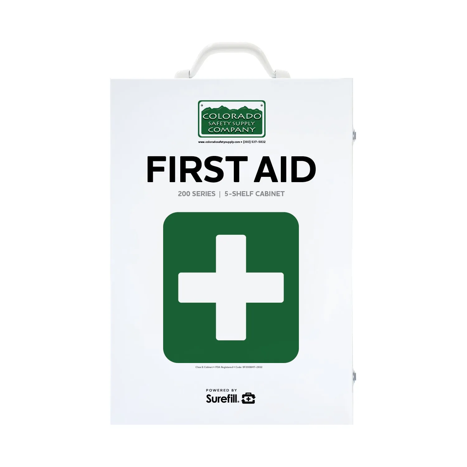 Surefill 5 Shelf Metal Cabinet 200 Series Class B First Aid (w/ Meds)