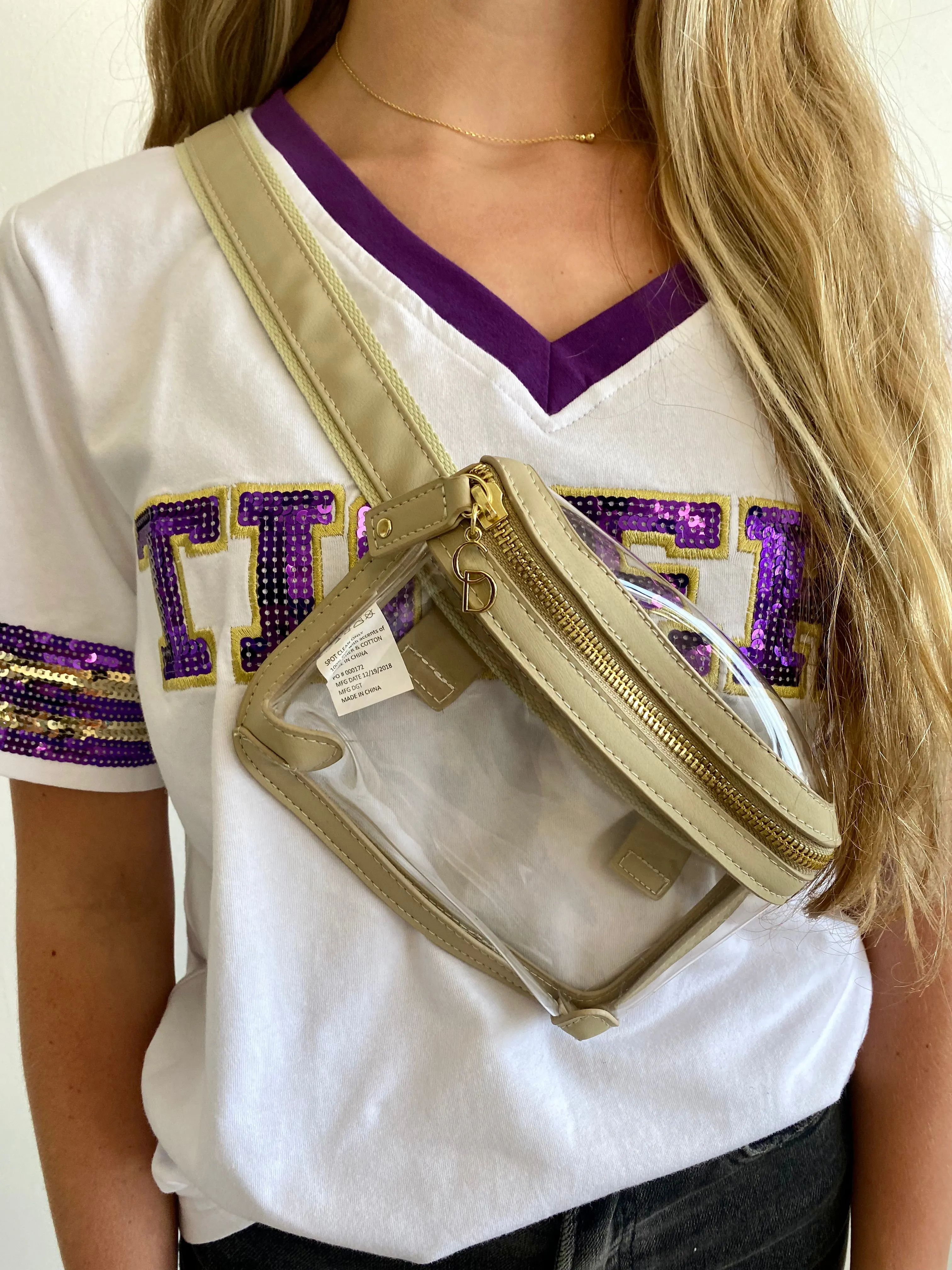 Tan Clear Belt Bag