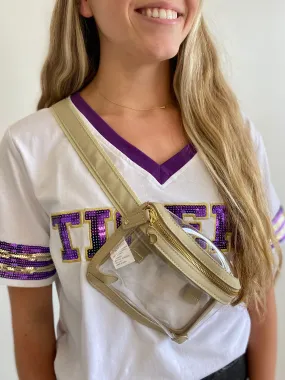 Tan Clear Belt Bag