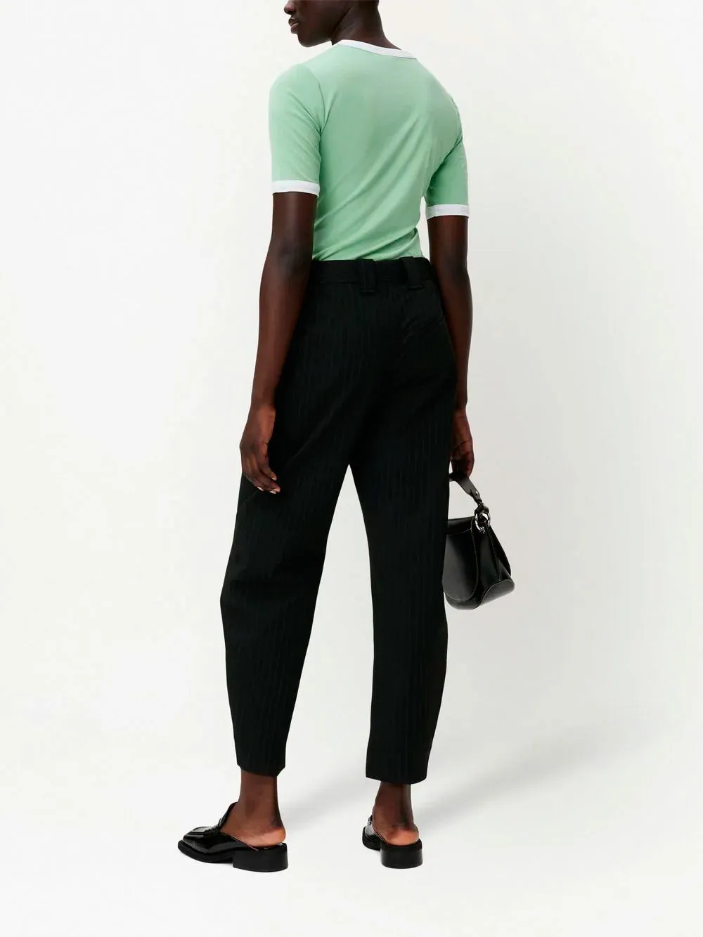Tapered pinstipe trousers