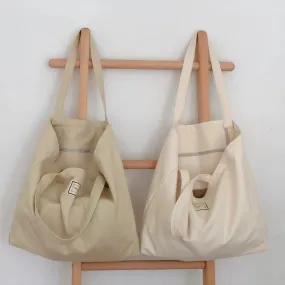 TAVIMART  -  Women Canvas Simple Tote Bag Foldable Reusable Grocery Large Shopping Shopper Casual Girls Shoulder Bags Handbag