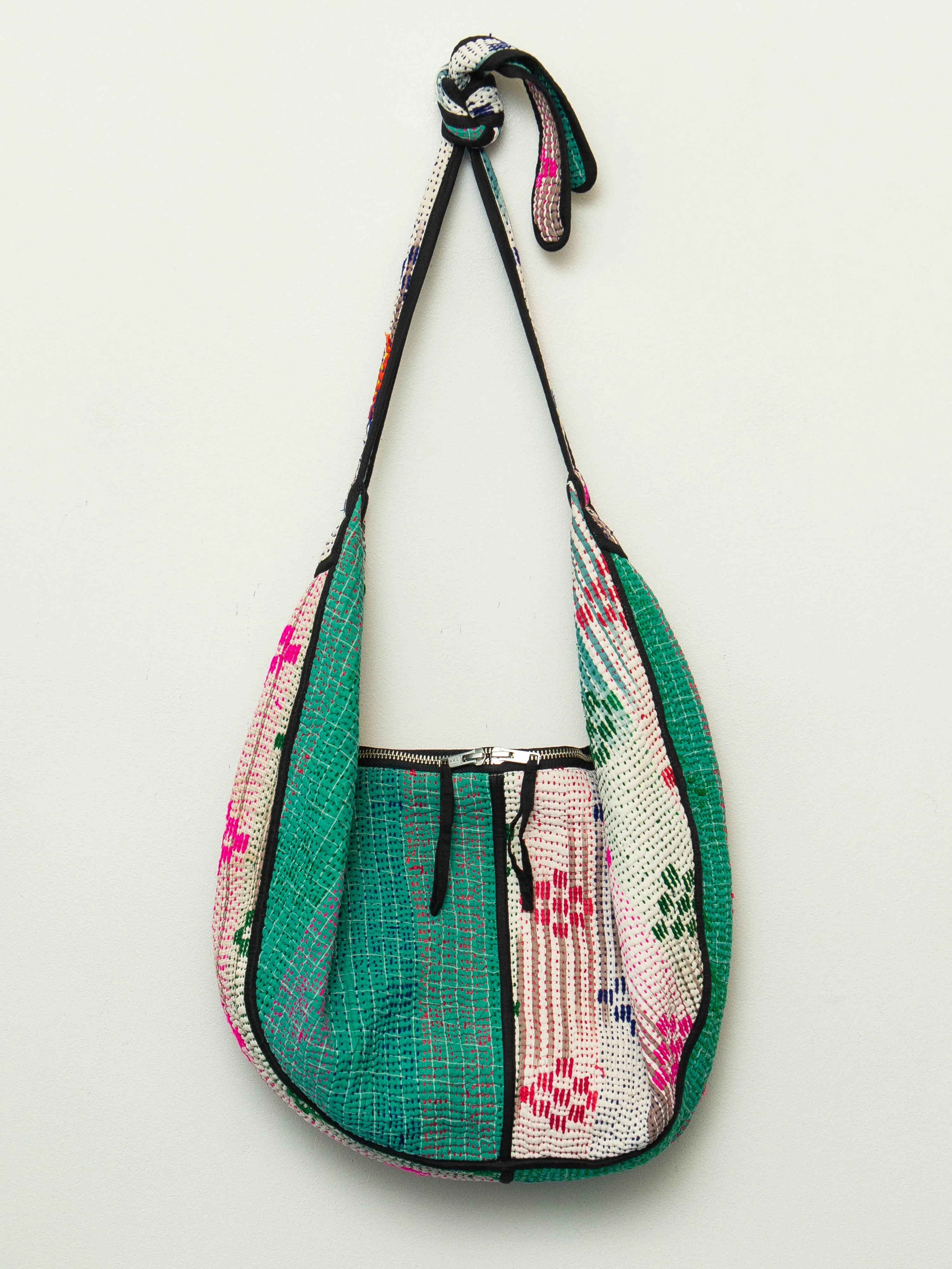 The Chandra Crescent Quilted Crossbody Bag