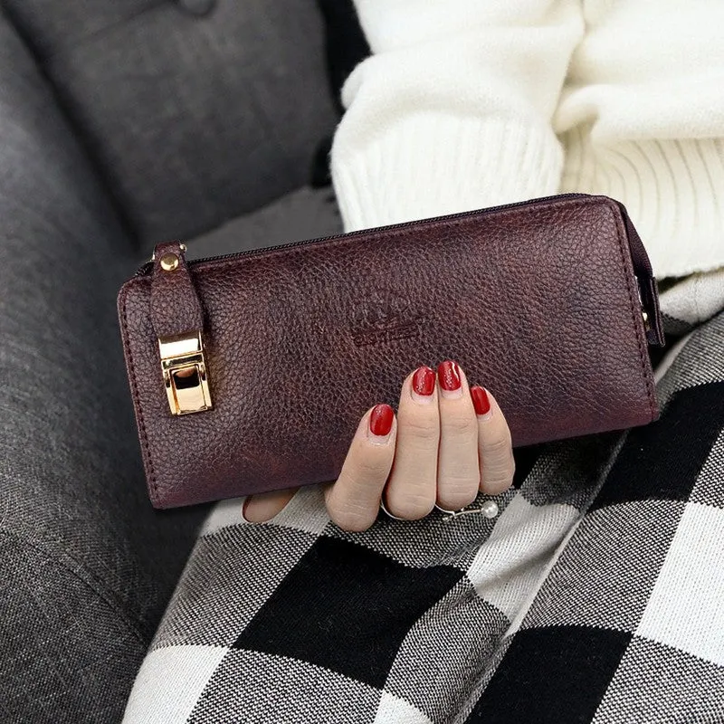 THE CLOWNFISH Jazz Series Brown Women's Wallet