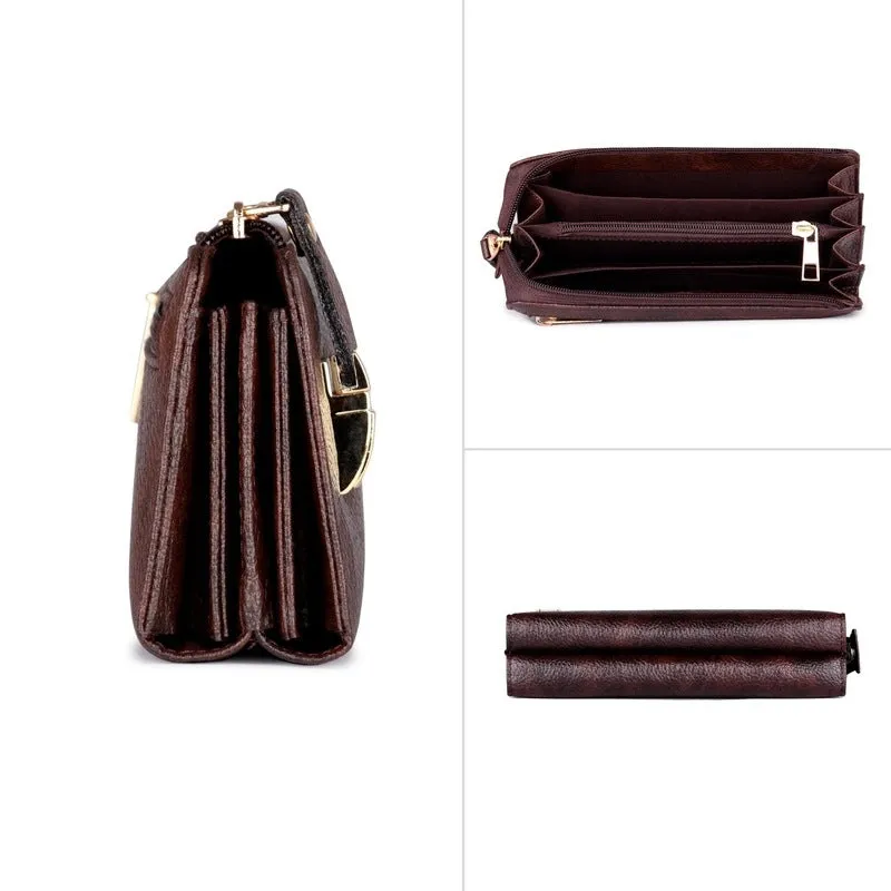 THE CLOWNFISH Jazz Series Brown Women's Wallet