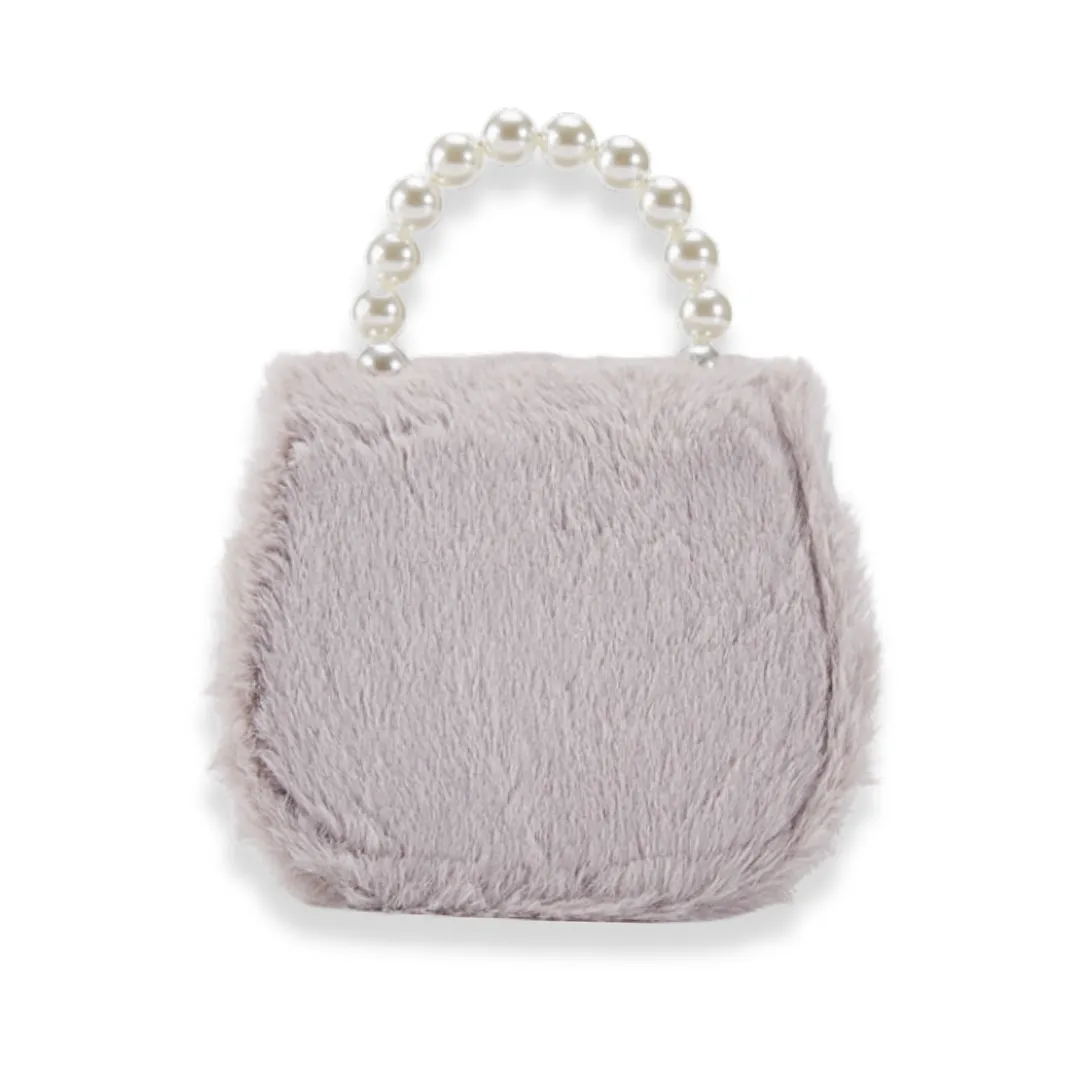 Unicorn Furry Purse - Grey