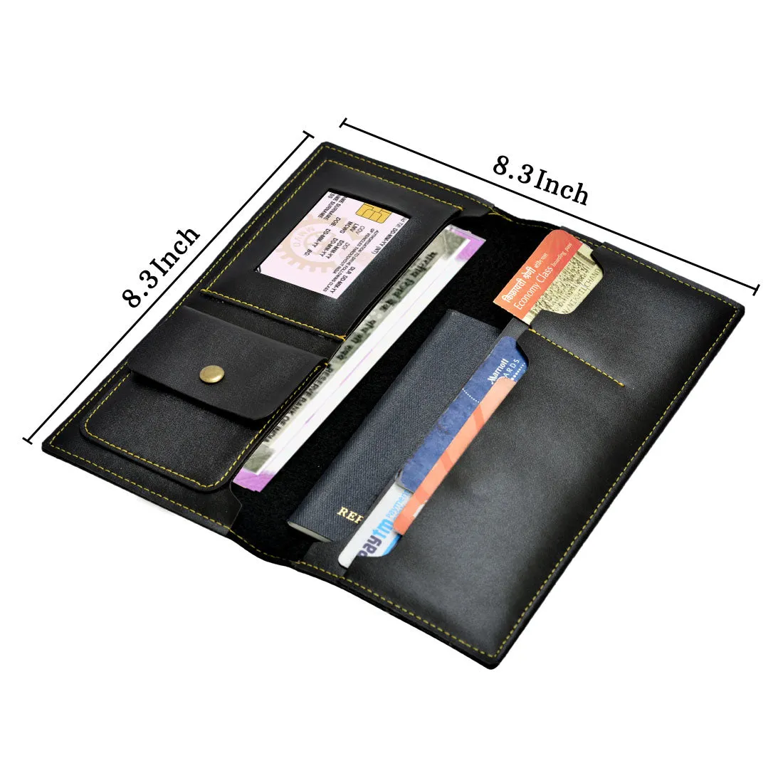 Vegan Leather Personalised Travel Wallet Pouch for Travel - Name Box
