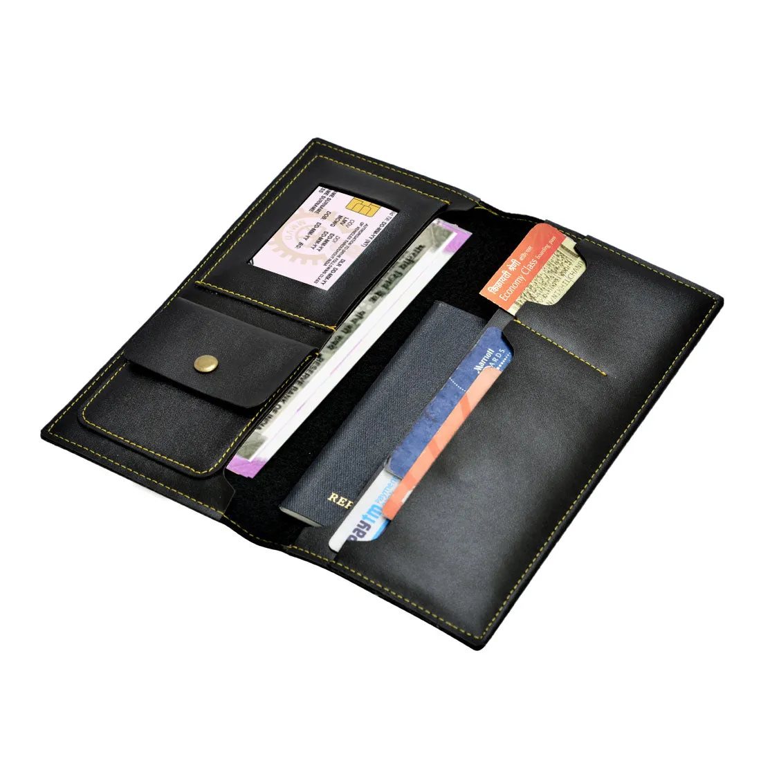 Vegan Leather Personalised Travel Wallet Pouch for Travel - Name Box