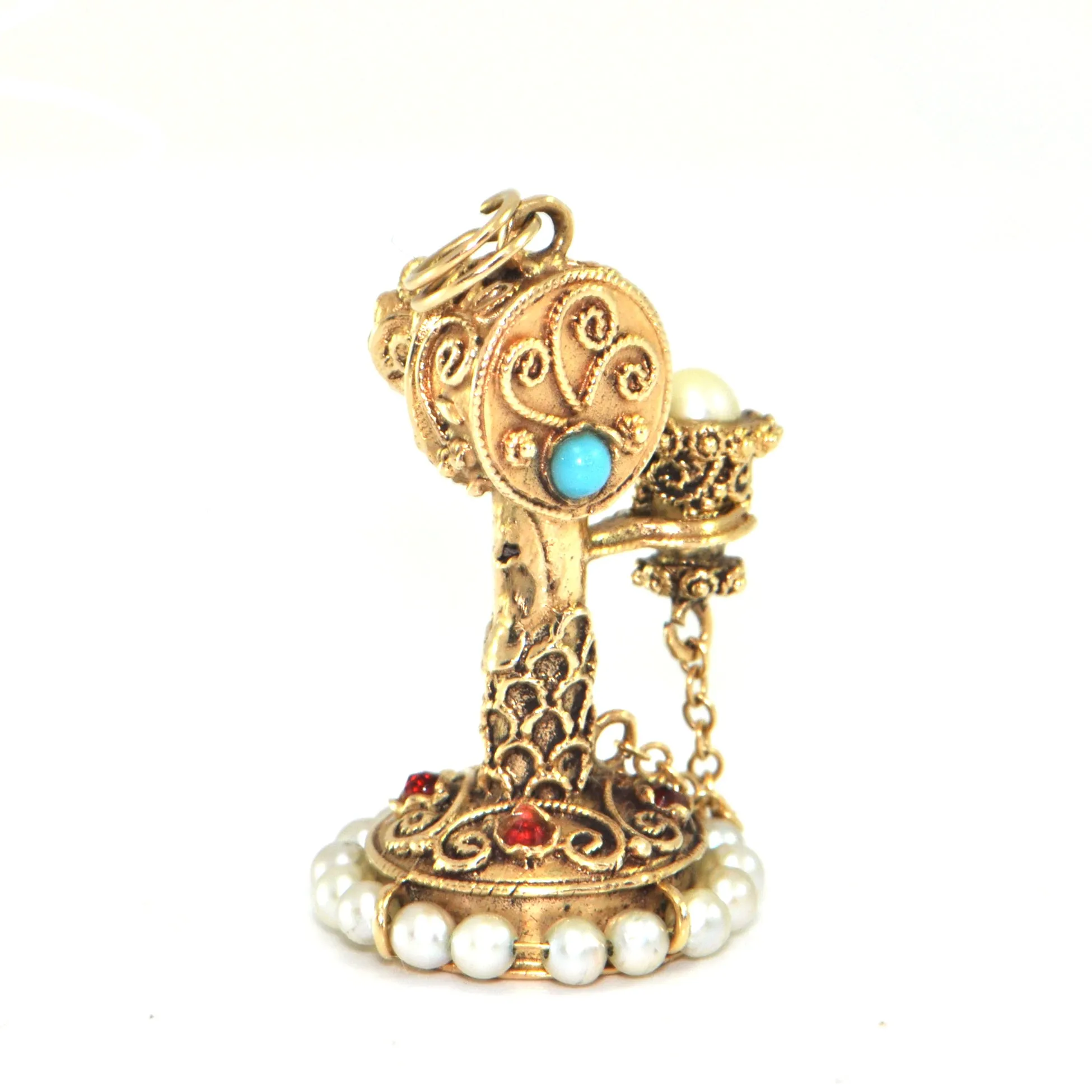 Vintage 14K Yellow Gold Phone Charm