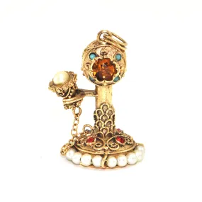 Vintage 14K Yellow Gold Phone Charm