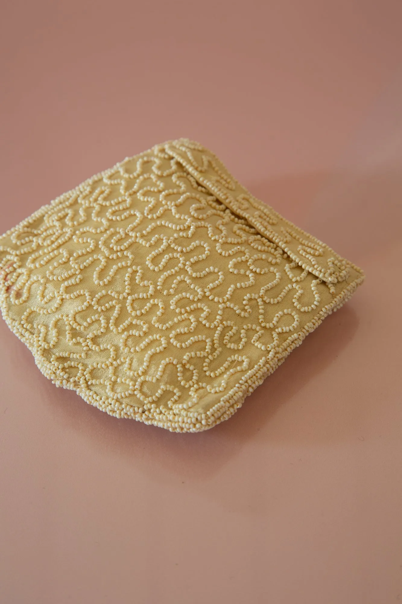 Vintage 1920s Pearl Beaded Belt Bag