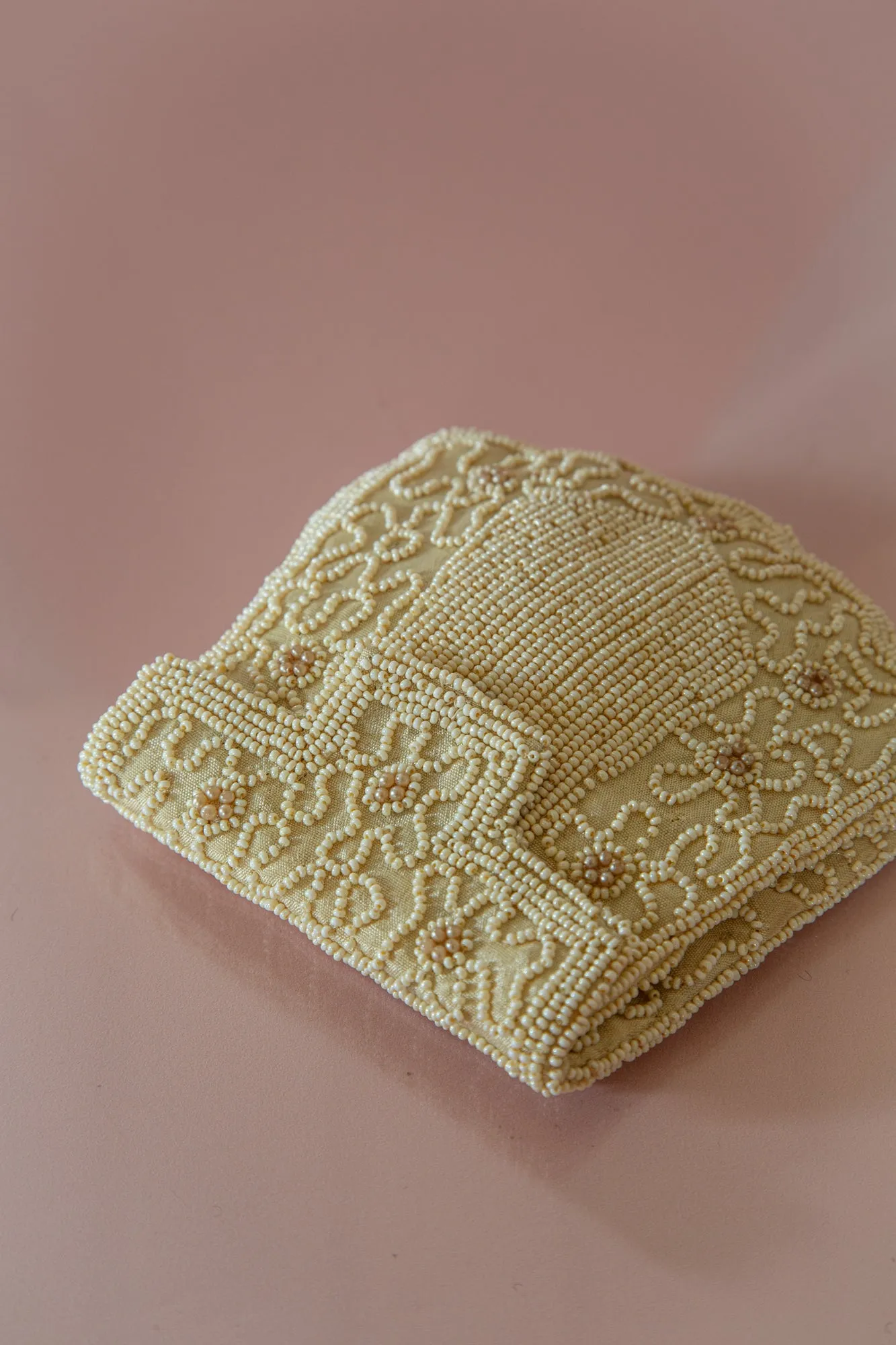 Vintage 1920s Pearl Beaded Belt Bag