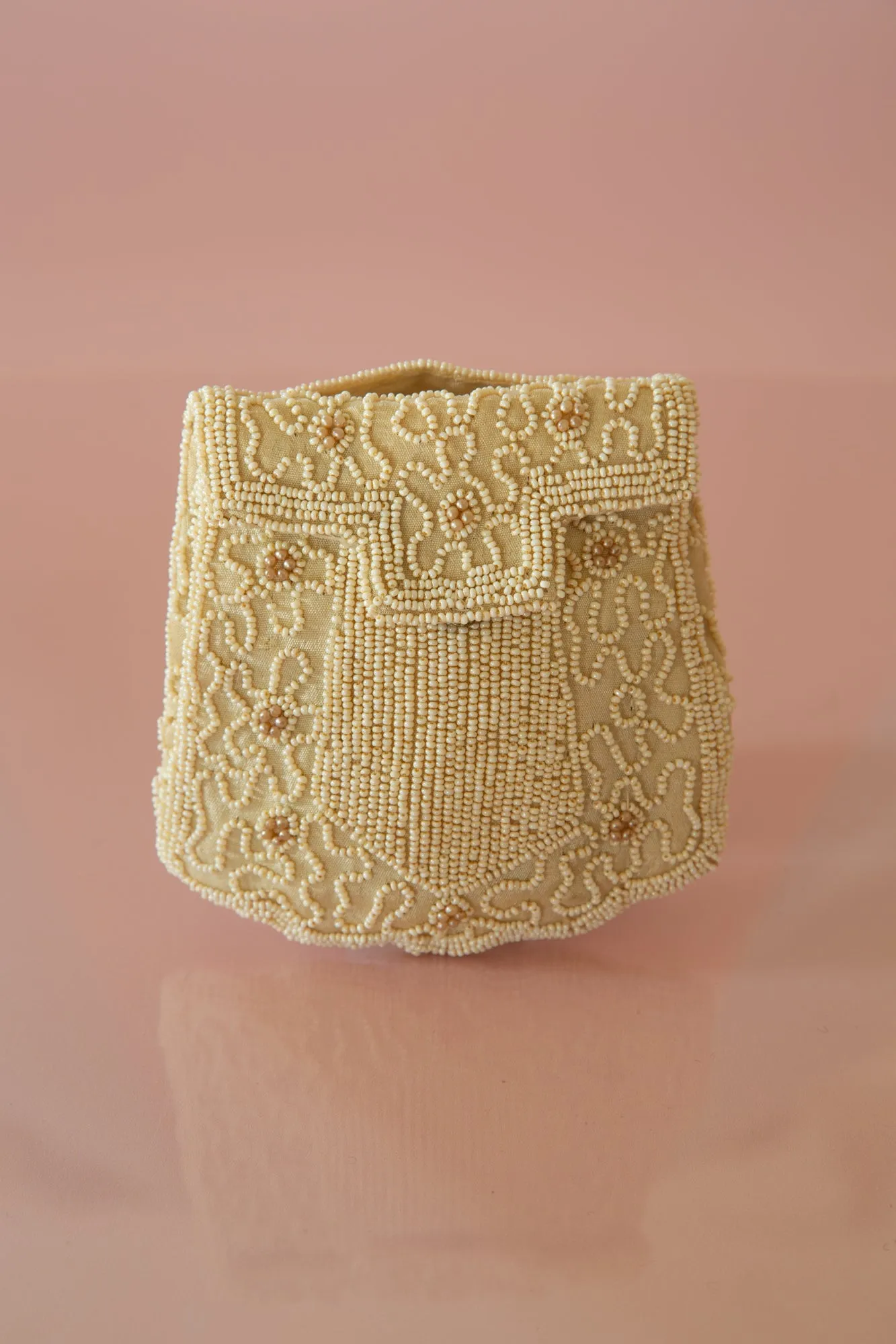 Vintage 1920s Pearl Beaded Belt Bag