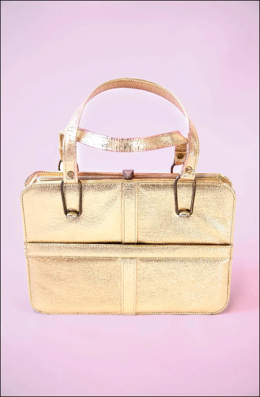 Vintage 1960s Gold Handbag