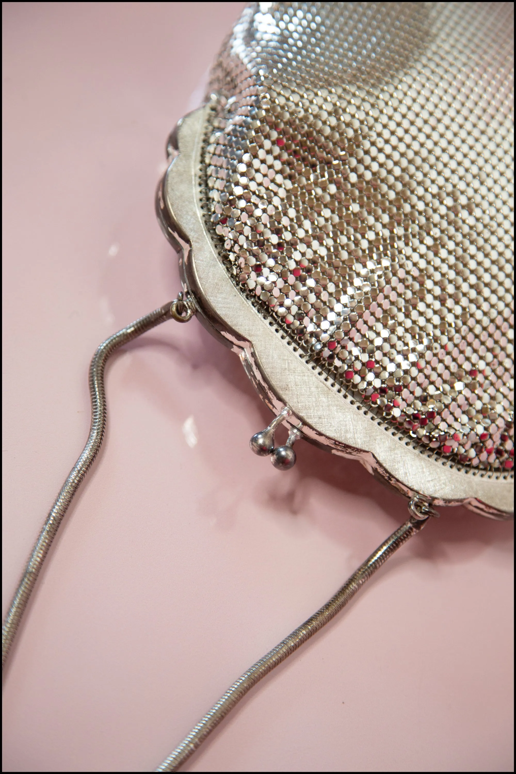 Vintage 1970s Silver Mesh Disco Bag