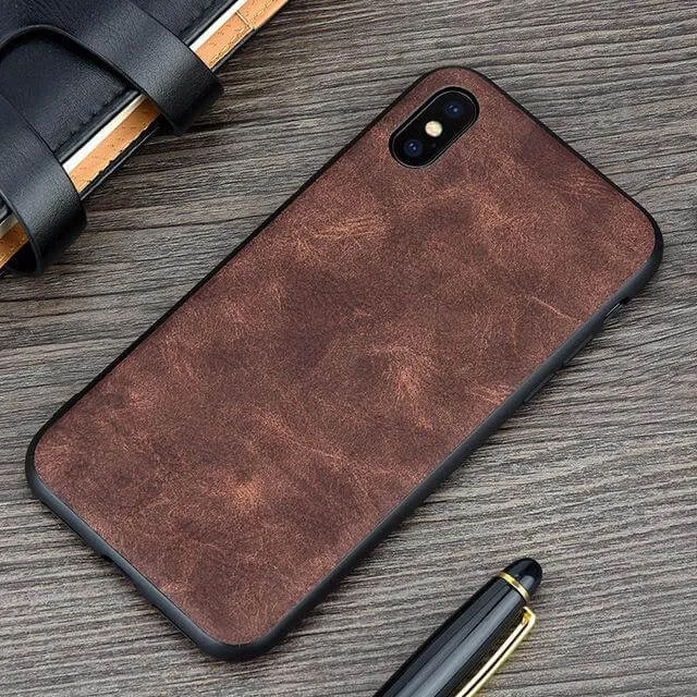 Vintage PU Leather Case for iPhone X and Other Models