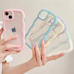 Wavy Art Clear Soft iPhone Case