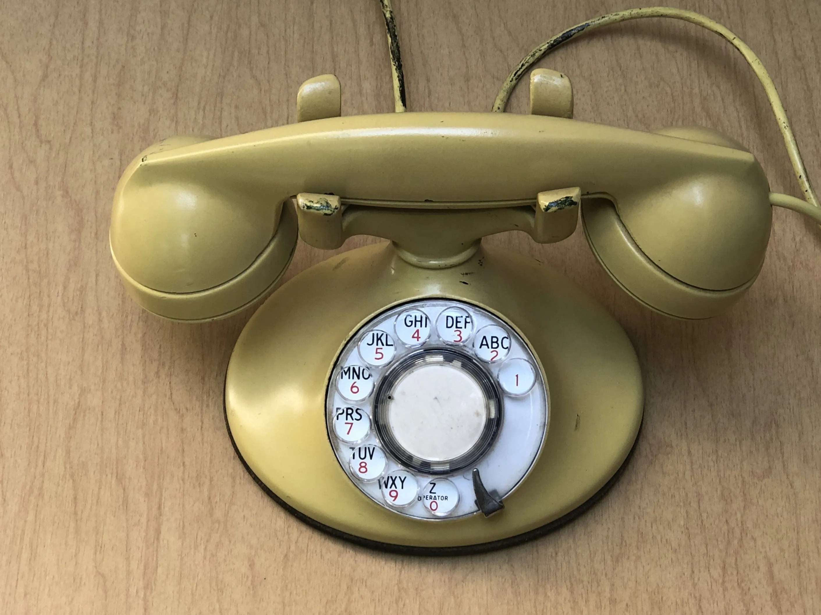 Western Electric Antique Yellow Metal Telephone, Circa 1940s