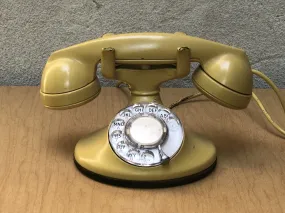 Western Electric Antique Yellow Metal Telephone, Circa 1940s