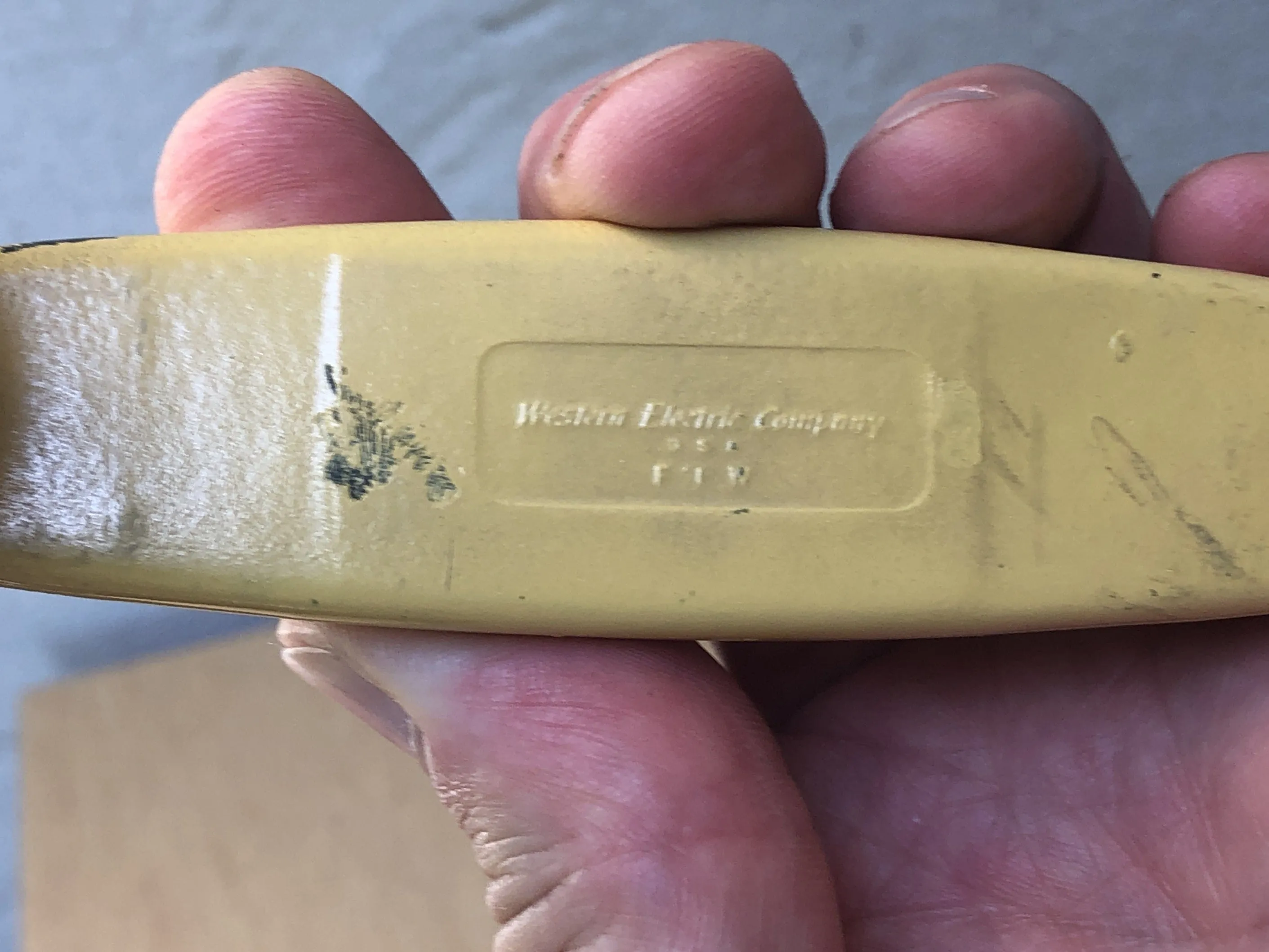 Western Electric Antique Yellow Metal Telephone, Circa 1940s