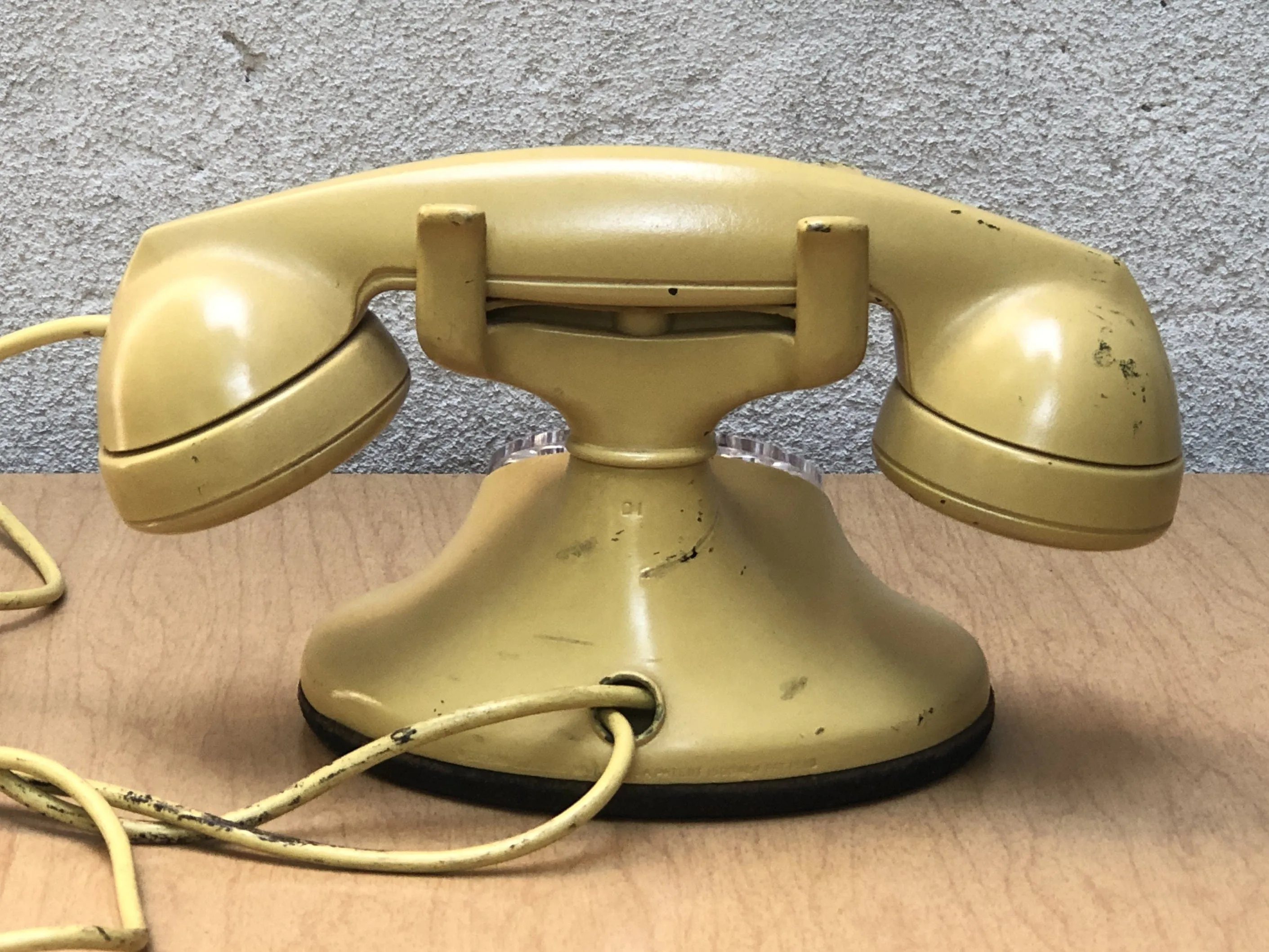 Western Electric Antique Yellow Metal Telephone, Circa 1940s