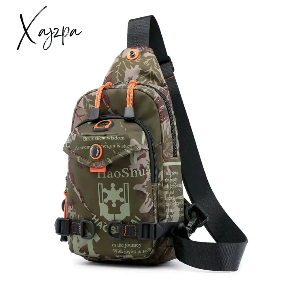 Xajzpa - Nylon Men Cross Body Chest Bag Messenger Pack Small Rucksack Knapsack Travel Casual Male One Shoulder Side Bags Sling Backpack