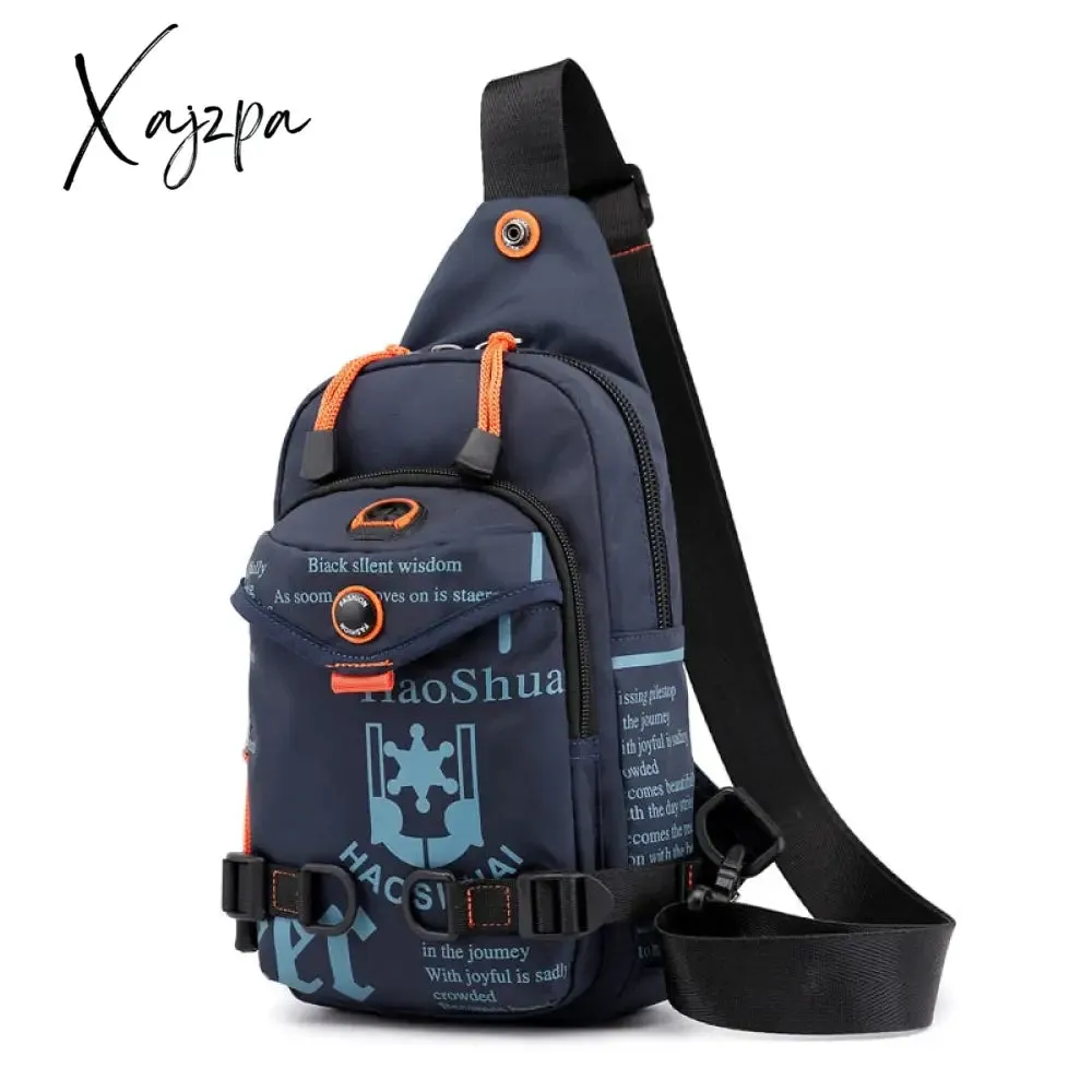 Xajzpa - Nylon Men Cross Body Chest Bag Messenger Pack Small Rucksack Knapsack Travel Casual Male One Shoulder Side Bags Sling Backpack