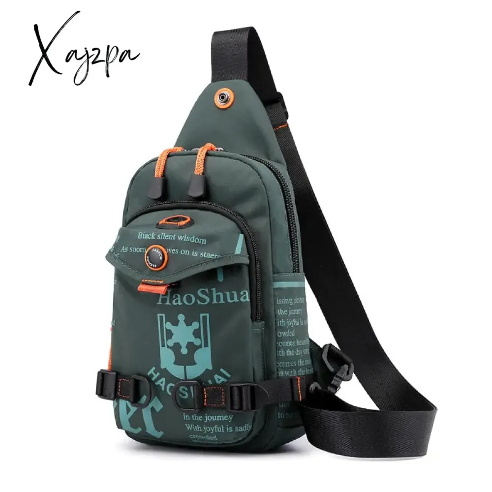 Xajzpa - Nylon Men Cross Body Chest Bag Messenger Pack Small Rucksack Knapsack Travel Casual Male One Shoulder Side Bags Sling Backpack