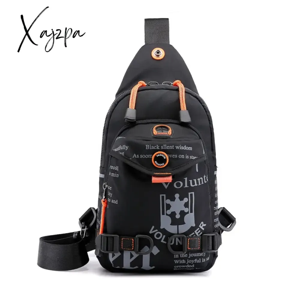 Xajzpa - Nylon Men Cross Body Chest Bag Messenger Pack Small Rucksack Knapsack Travel Casual Male One Shoulder Side Bags Sling Backpack